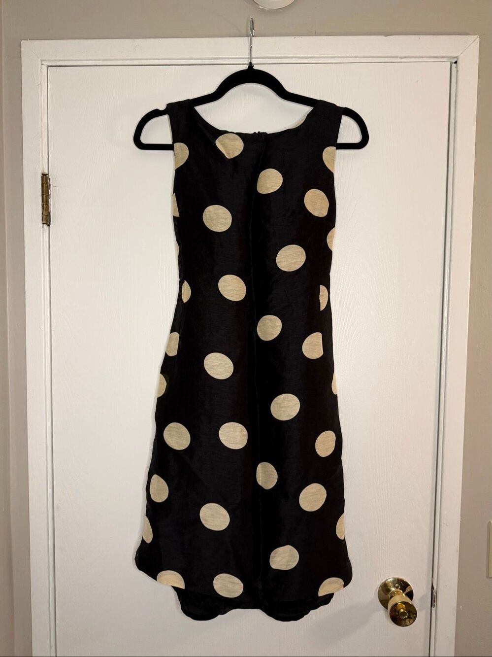 Talbots Vintage Classic Sleeveless Large Polka Dot Sheath Dress Size 4P